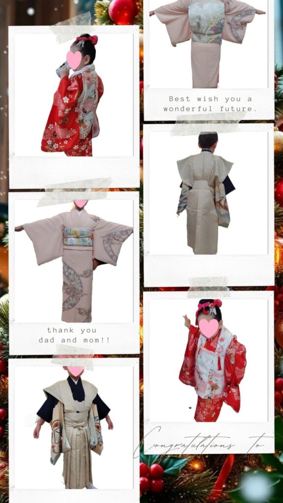 12月753 7歳男の子・3歳女の子・ママ着物